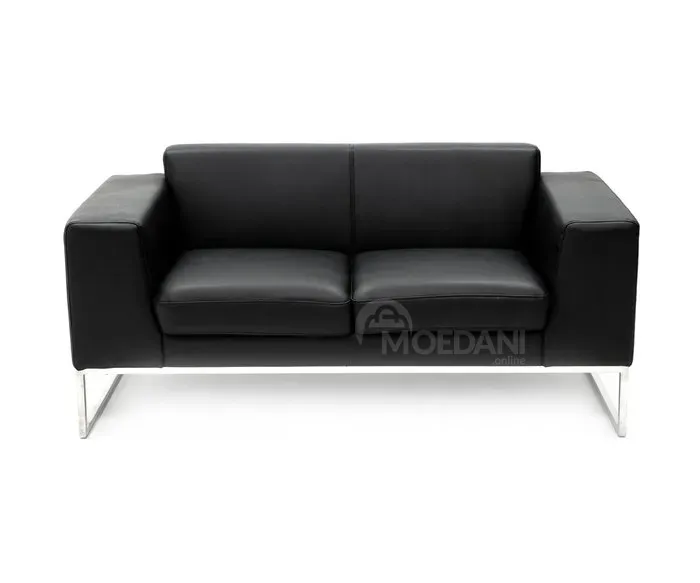 Черный кожаный диван Тбилиси - изображение 1