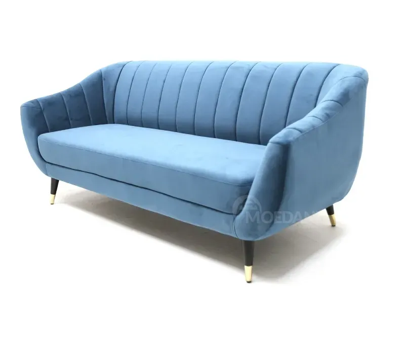 Трехместный диван с обивкой из синего бархата. Тбилиси - изображение 2