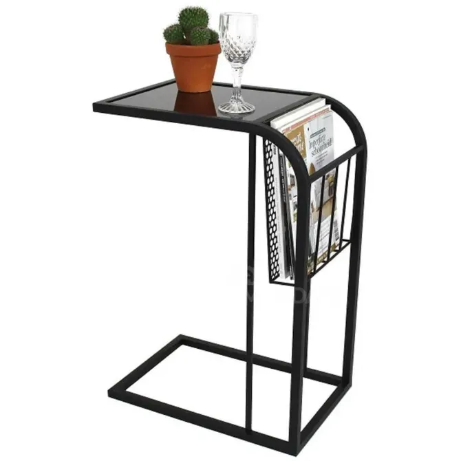 Черный металлический журнальный столик 44х30х65 Тбилиси - изображение 1