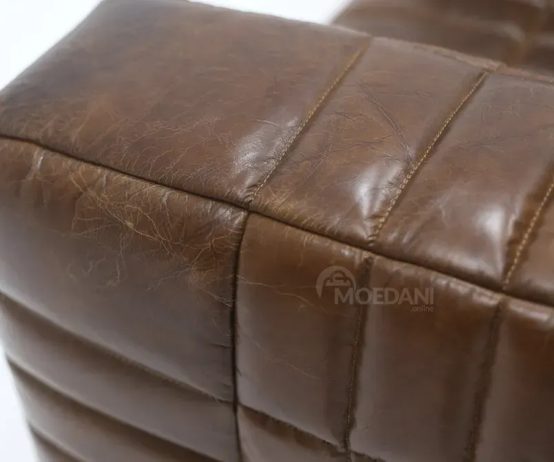 Коричневое кожаное кресло 128х112х67 Тбилиси - изображение 3