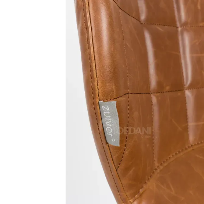 Коричневое кожаное кресло на колесиках 65 X65 X76/88 Тбилиси - изображение 5