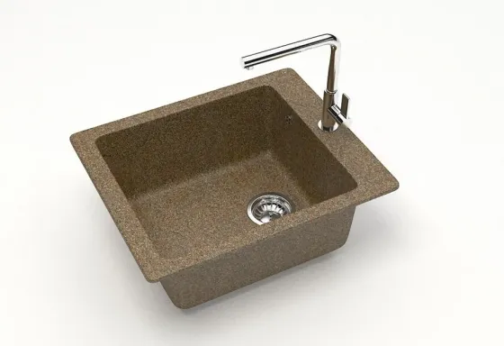 Მუქი ყავისფერი ფერის Q-8 ქვის ნიჟარა 500x425x195 თბილისი