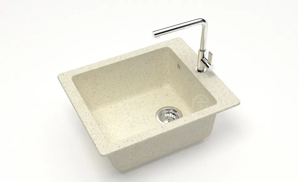 Კრემისფერი ფერის Q-8 ქვის ნიჟარა 500x425x195 თბილისი - photo 1