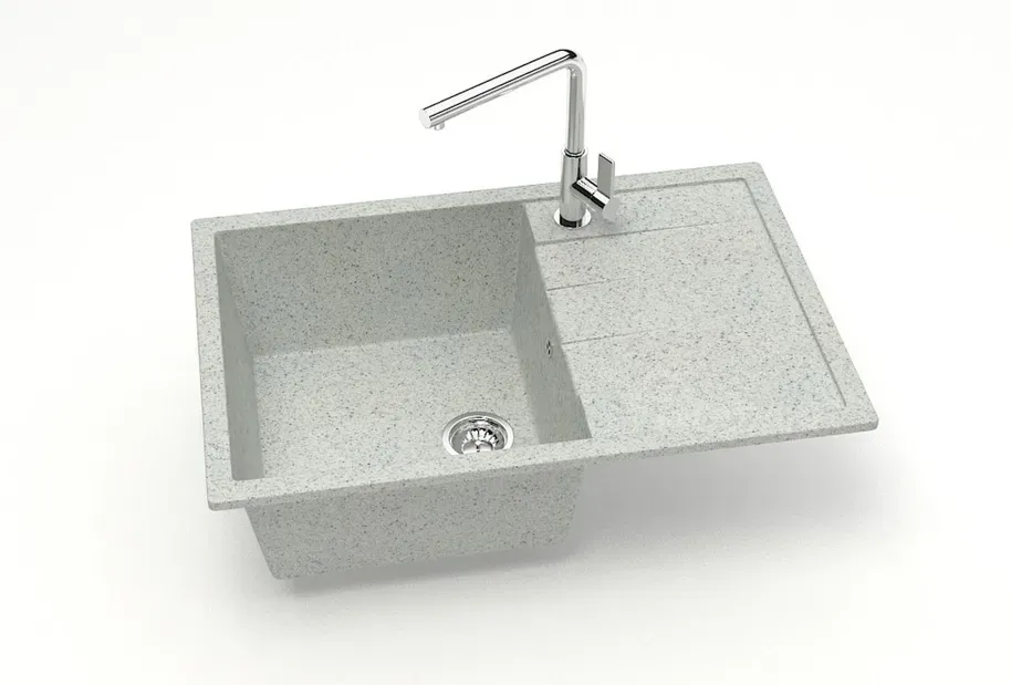 Ღია ნაცრისფერი სამზარეულოს ქვის ნიჟარა თბილისი - photo 1