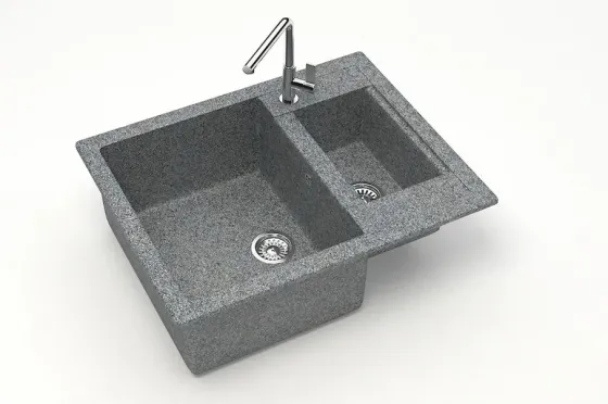 Მუქი ნაცრისფერი სამზარეულოს ქვის ნიჟარა თბილისი