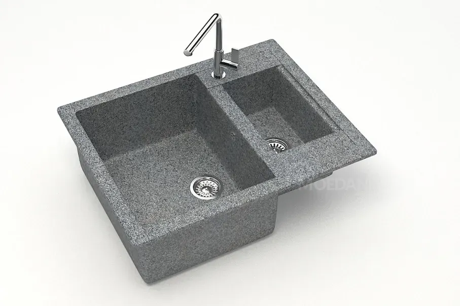 Მუქი ნაცრისფერი სამზარეულოს ქვის ნიჟარა თბილისი - photo 1