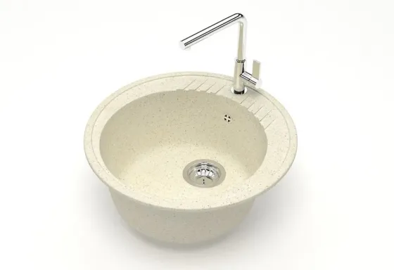 Კრემისფერი ფერის სამზარეულოს ქვის ნიჟარა თბილისი