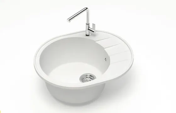 Თეთრი ფერის სამზარეულოს ქვის ნიჟარა თბილისი