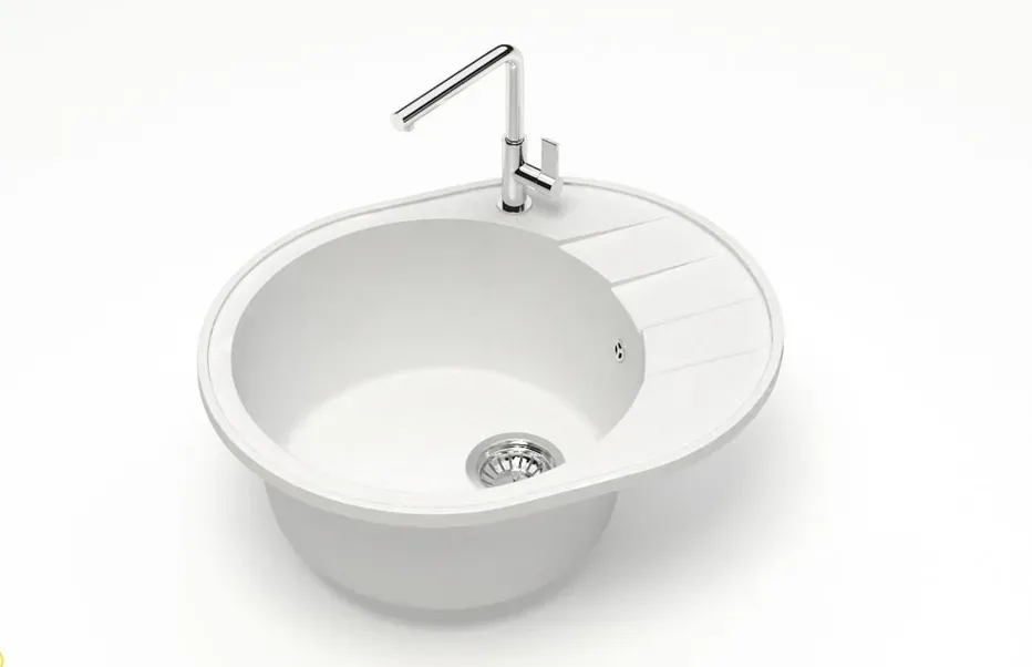 Თეთრი ფერის სამზარეულოს ქვის ნიჟარა თბილისი - photo 1