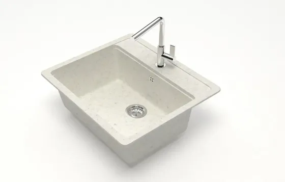 Q-5ქვის სამზარეულოს ნიჟარა ღია ნაცრისფერი ფერის თბილისი