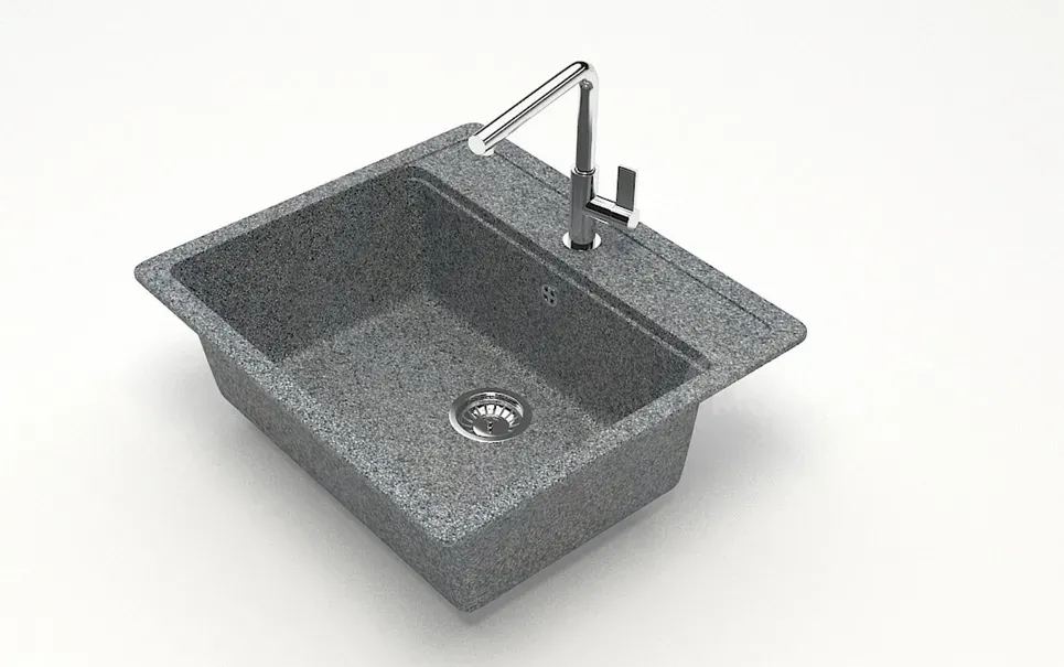 Q-5ქვის სამზარეულოს ნიჟარა მუქი ნაცრისფერი ფერის თბილისი - photo 1