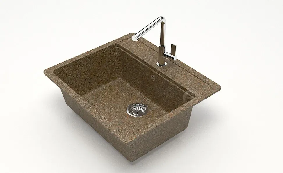 Q-5ქვის სამზარეულოს ნიჟარა მუქი ყავისფერი ფერის თბილისი - photo 1