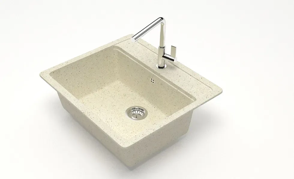 Q-5ქვის სამზარეულოს ნიჟარა კრემისფერი ფერის თბილისი - photo 1