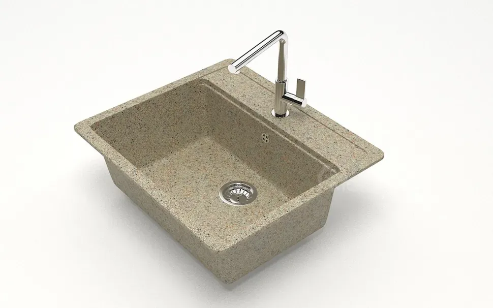 Q-5ქვის სამზარეულოს ნიჟარა ღია ყავისფერი ფერის თბილისი - photo 1