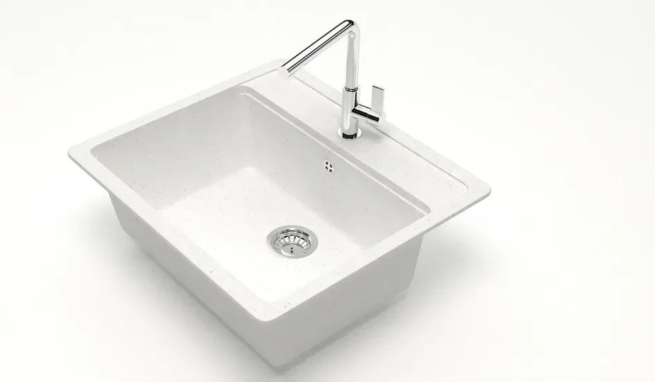 Q-5ქვის სამზარეულოს ნიჟარა თეთრი ფერის თბილისი - photo 1