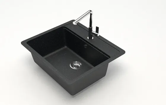 Q-5ქვის სამზარეულოს ნიჟარა შავი ფერის თბილისი