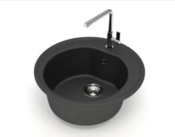 Q-4ქვის ნიჟარა შავი ფერის სამზარეულოს ერთგანყოფილებიანი ნიჟარა თბილისი