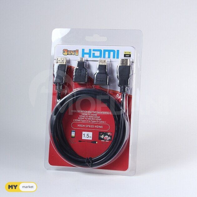 HDTV CABLE 3 in 1 HDMI/ ჰაშდემაი კაბელის მინიზე გადამყვანი თბილისი - photo 1
