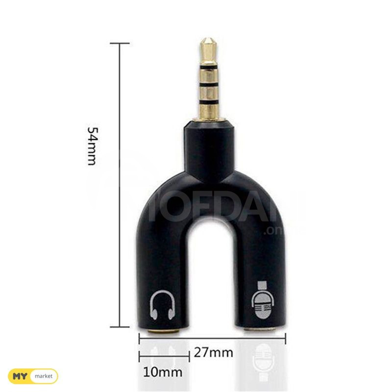 microphone and headphone spliter/ ხმის გამყოფი ჯეკი თბილისი - photo 1