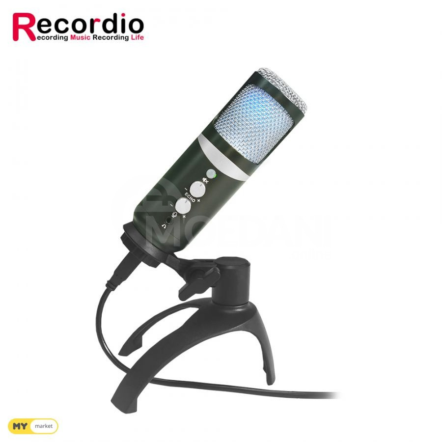 RGB Beast DR-08 Green Audio Microphone/RGB მიკროფონი თბილისი - photo 1