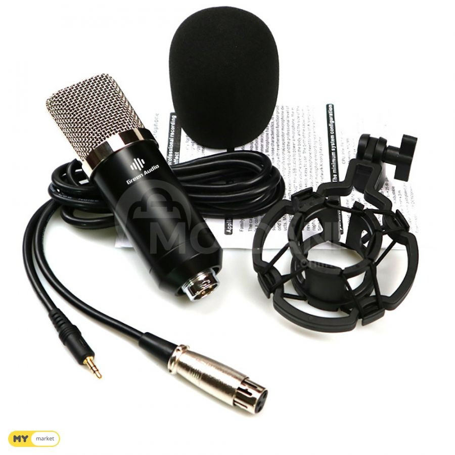 Зеленый аудиомикрофон Профессиональный студийный конденсаторный микрофон Тбилиси - изображение 1