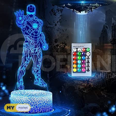 3D RGB night led light remote ironman/ 3D RGB სანათი პულტ თბილისი - photo 1