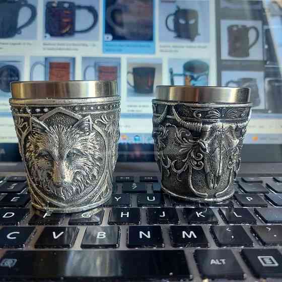 A metal cup of vodka Tbilisi