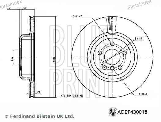 Диск тормозной Blue print ADBP430018 Тбилиси