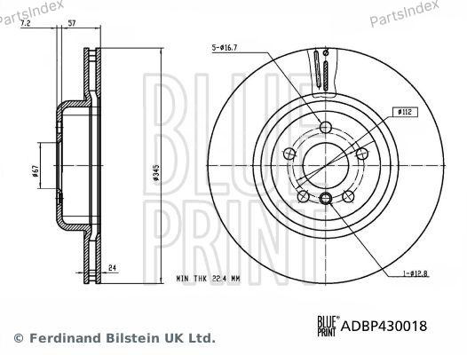 Диск тормозной Blue print ADBP430018 Тбилиси - изображение 1