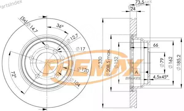 Диск тормозной Fremax BD-4645 Тбилиси - изображение 1