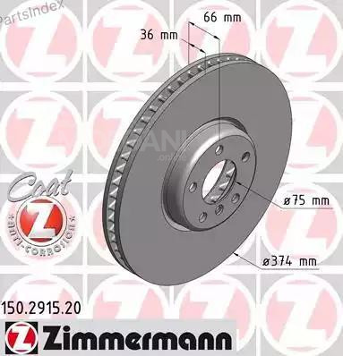 Диск тормозной Zimmermann 150.2915.20 Тбилиси - изображение 1