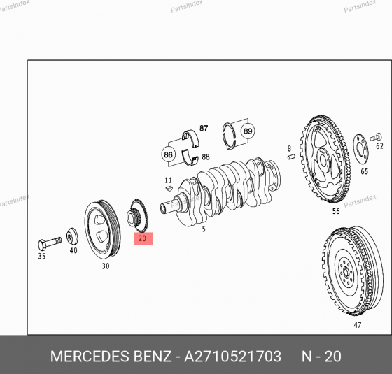 Sprocket crankshaft Mercedes-Benz A 271 052 17 03 Tbilisi