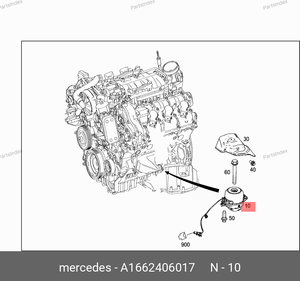 опора двигателя (СПЕРЕДИ СЛЕВА) Mercedes-Benz A 166 240 60 17 Тбилиси - изображение 1