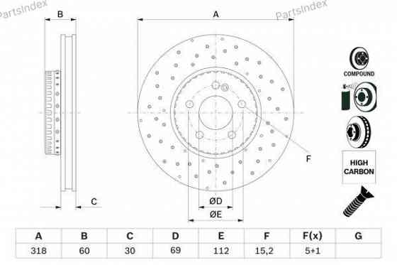 სამუხრუჭე დისკი oporni diski Bosch 0 986 479 H37 თბილისი