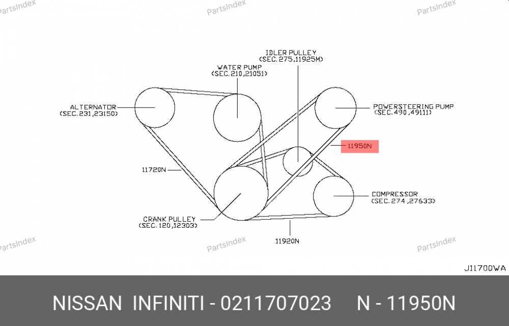 Timing belt Nissan 02117-07023 Tbilisi - photo 1