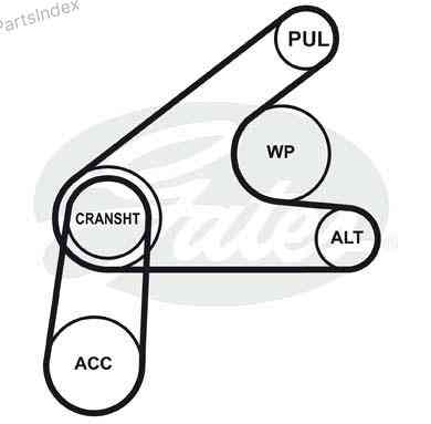 ძრავის გარე ღვედი  Gates 6PK1249SF თბილისი