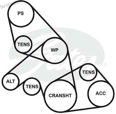 ძრავის გარე ღვედი  Gates 4PK938 თბილისი