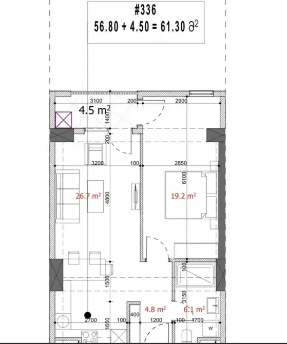 Apartments For Sale three-room 62м² 16/25 floor Tbilisi - photo 1