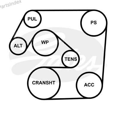 ძრავის გარე ღვედი  Gates 6PK2390 თბილისი - photo 1