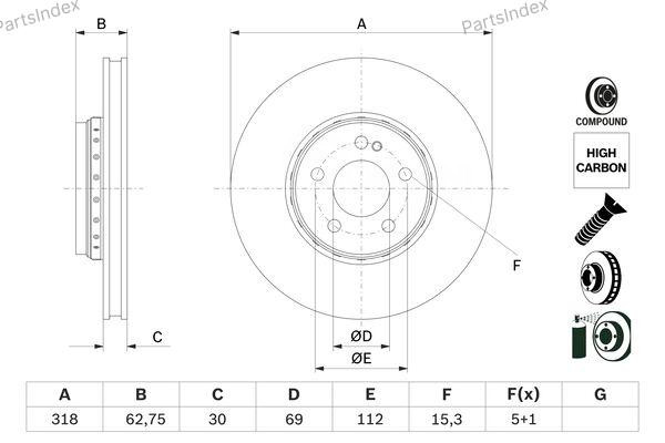 Диск тормозной Bosch 0 986 479 G34 Тбилиси - изображение 1