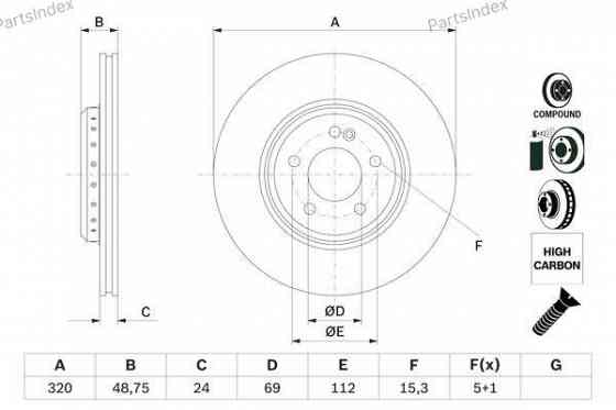 Диск тормозной Bosch 0 986 479 G39 Тбилиси