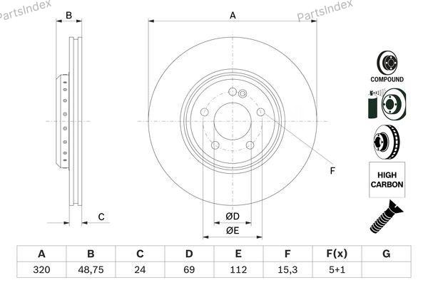 სამუხრუჭე დისკი oporni diski Bosch 0 986 479 G39 თბილისი - photo 1