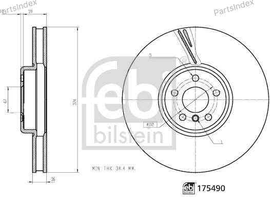 სამუხრუჭე დისკი oporni diski Febi bilstein 175490 თბილისი