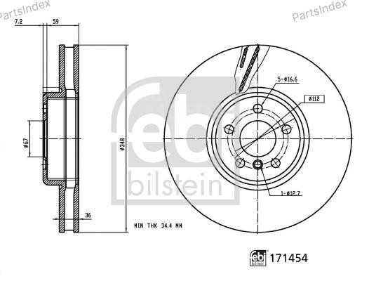 Диск тормозной Febi bilstein 171454 Тбилиси - изображение 1