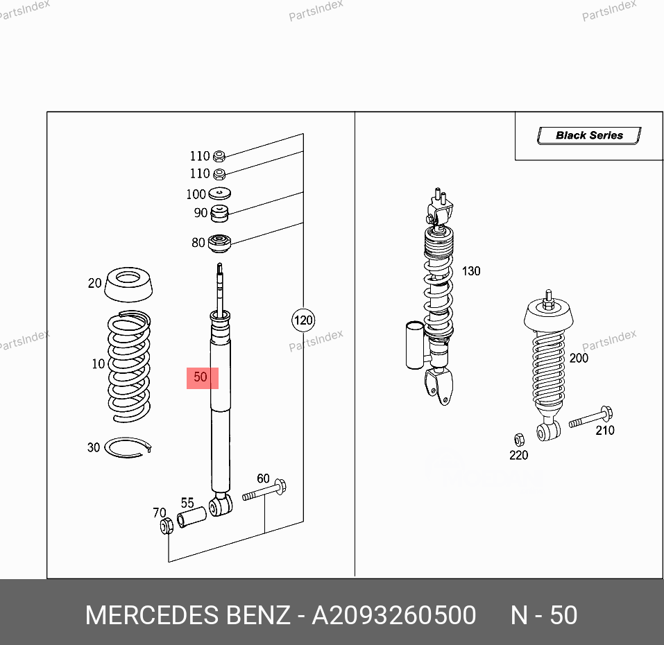 ამორტიზატორი დაკიდების სისტემის amortizatori Mercedes-Benz A 209 326 05 00 თბილისი - photo 1