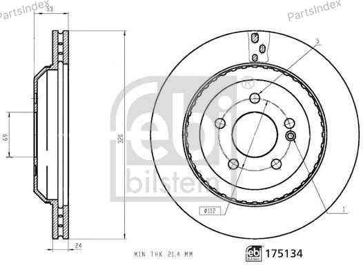 სამუხრუჭე დისკი oporni diski Febi bilstein 175134 თბილისი