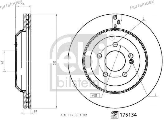 Диск тормозной Febi bilstein 175134 Тбилиси - изображение 2