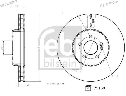 Диск тормозной Febi bilstein 175168 Тбилиси - изображение 1