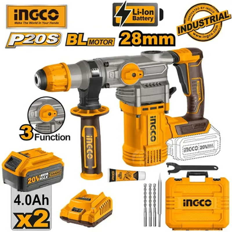 Ударная дрель Ingco Crhli202882 (20 В, 930 об/мин) Тбилиси - изображение 2