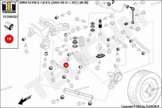 Сайлентблок рычага подвески Tedgum TED99327 Тбилиси